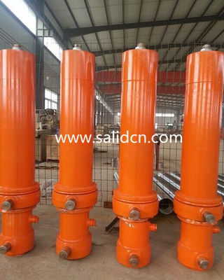 Standard Size 3 Stage 12 Tons Telescopic Hydraulic cylinder for Sideloader Trucks